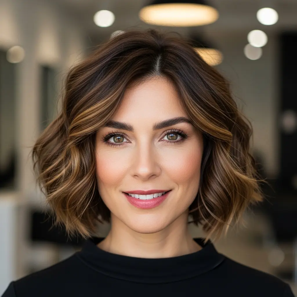 #13 Layered Shaggy Bob for Square Faces