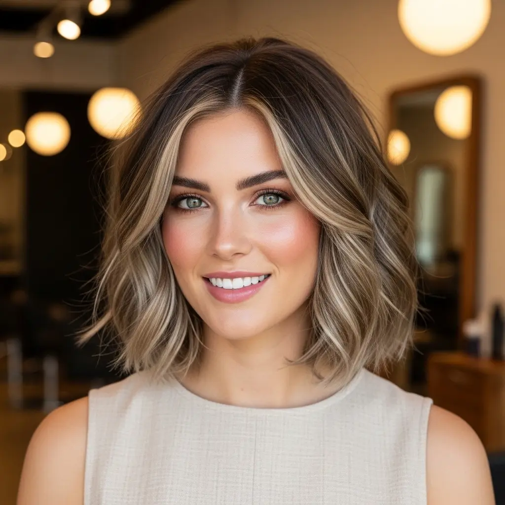 #14 Side Part Short Bob with Soft Bangs