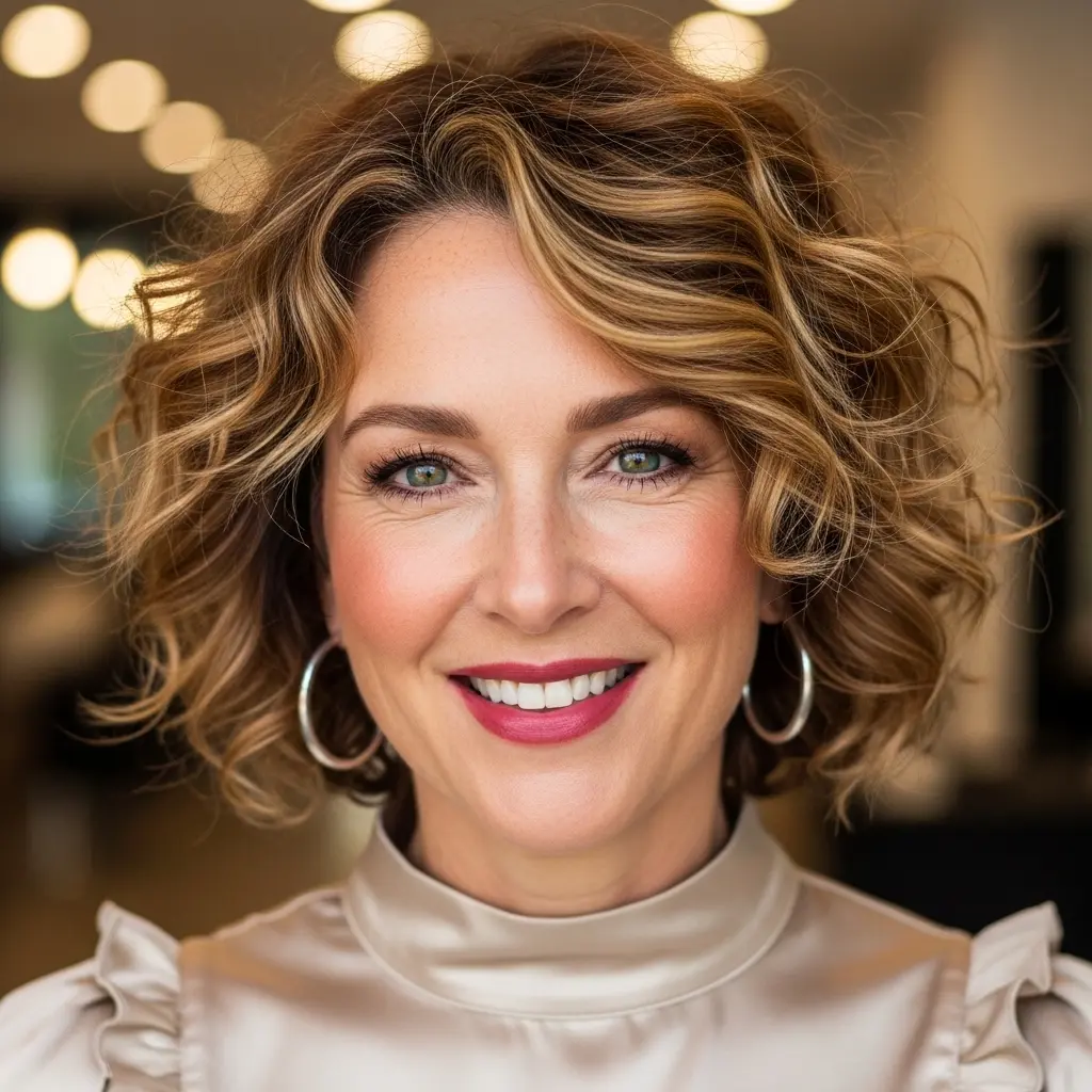 #14 Curly Shaggy Bob with Volume