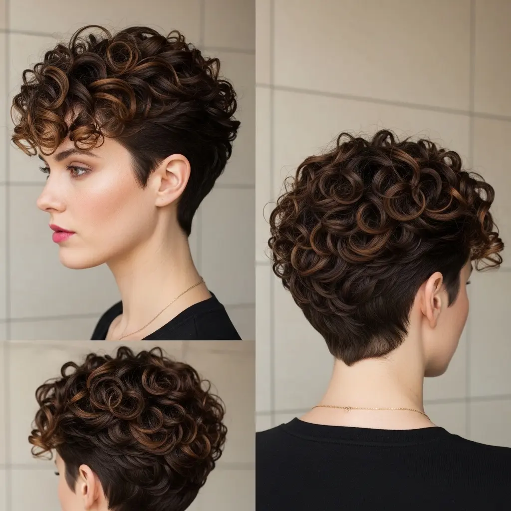 #14 Stacked Undercut Bob for Curly Hair
