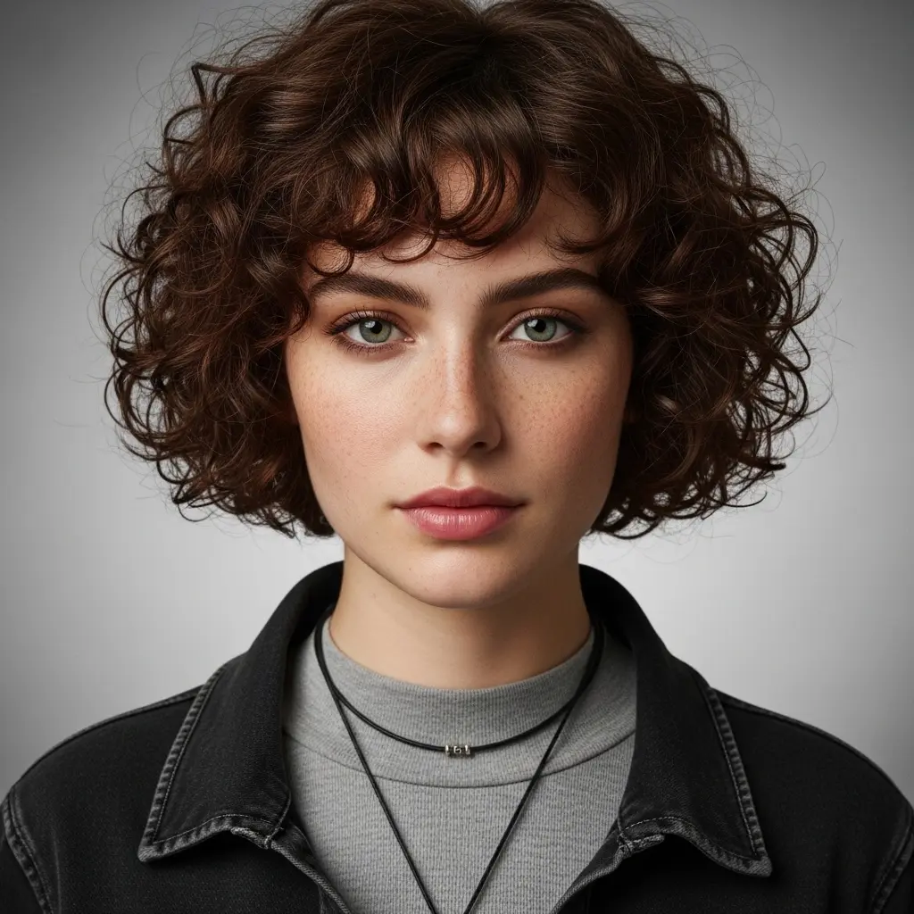 #14 70s Curly Short Shag Haircut