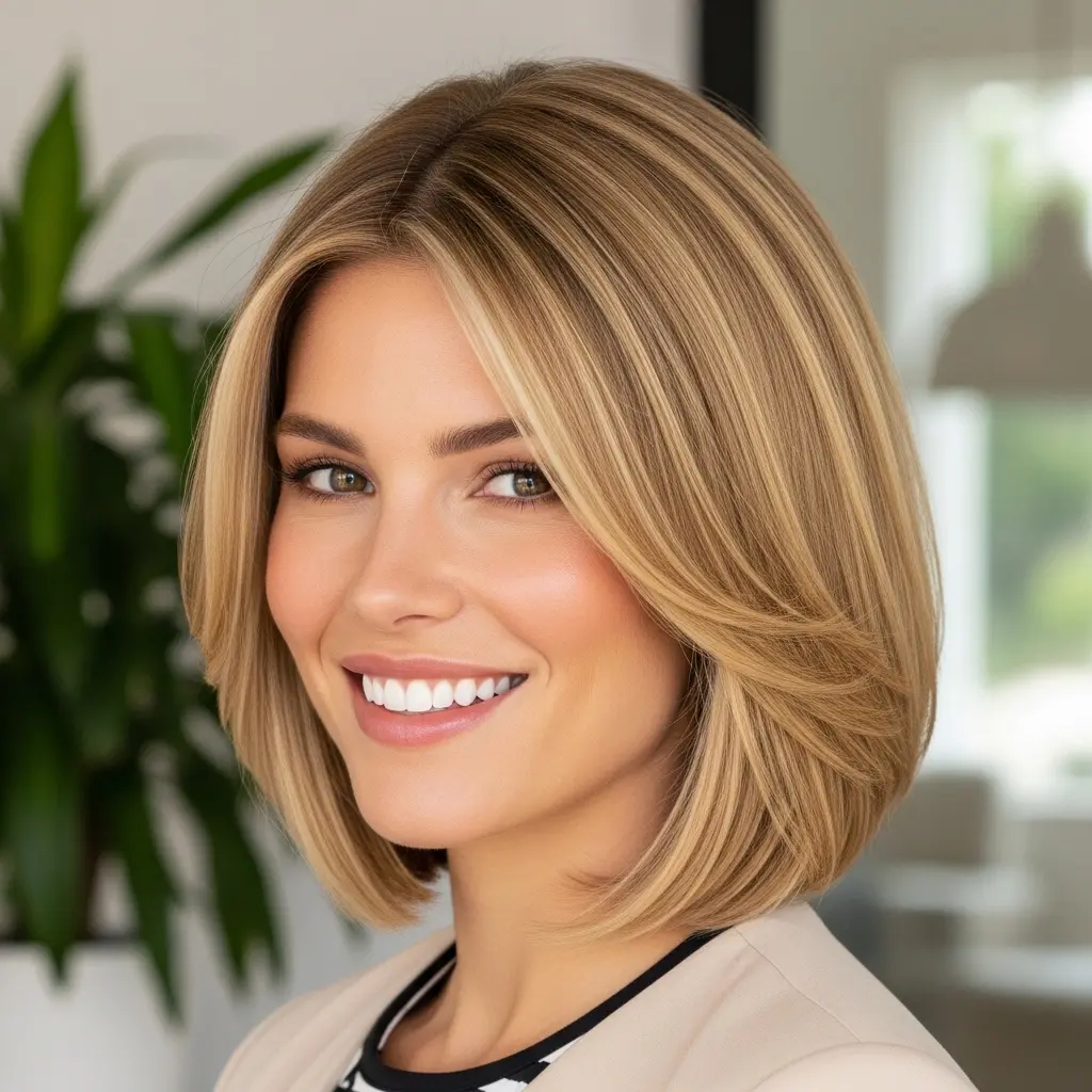 #14 Sweeping Fringe on a Blonde Bob