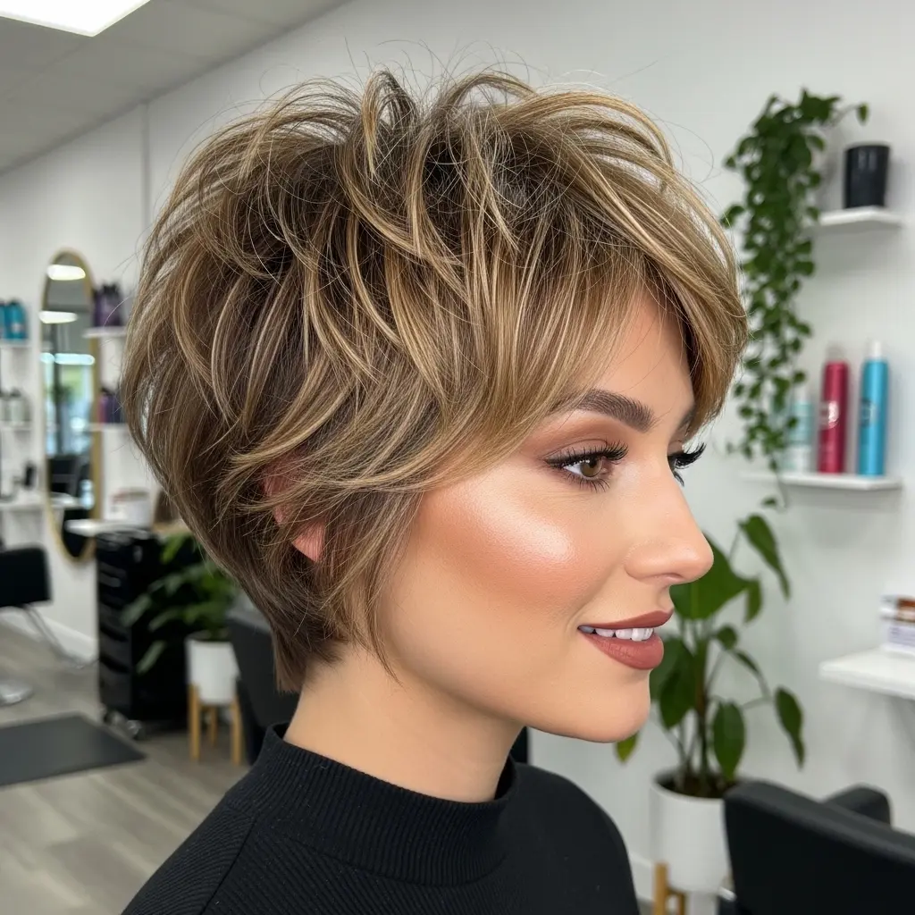 #14 Short Disheveled Shag Mullet and Bangs