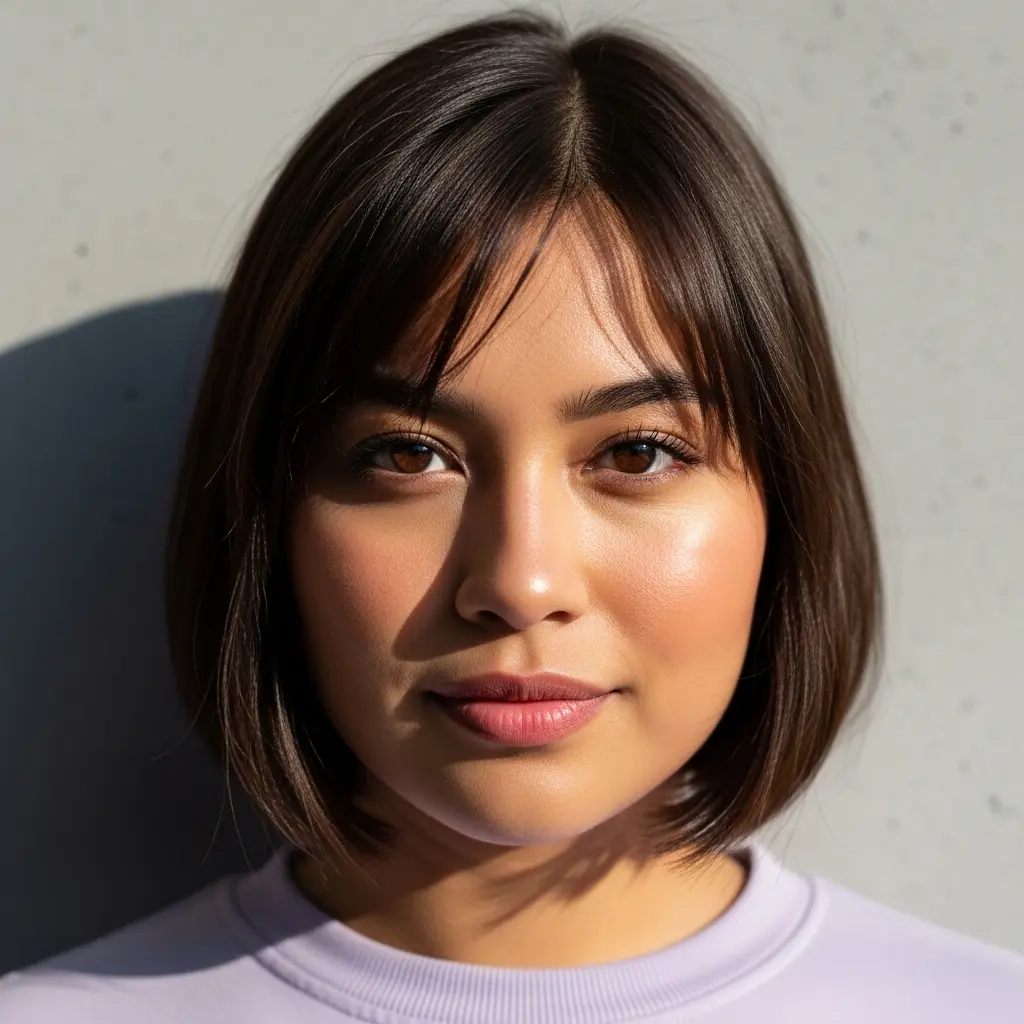 #15 Short Wavy Hair with Extra Long Bangs