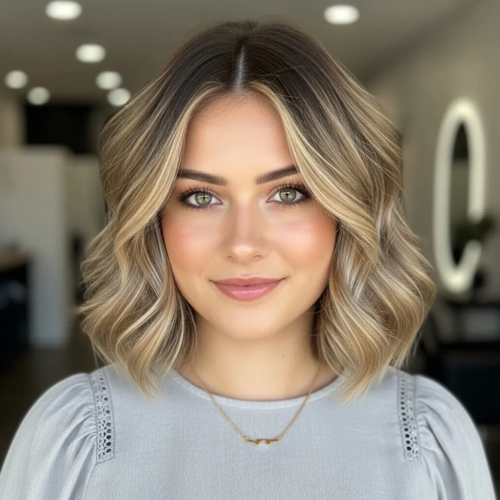 #15 Layered Bob with Wavy Textured Ends