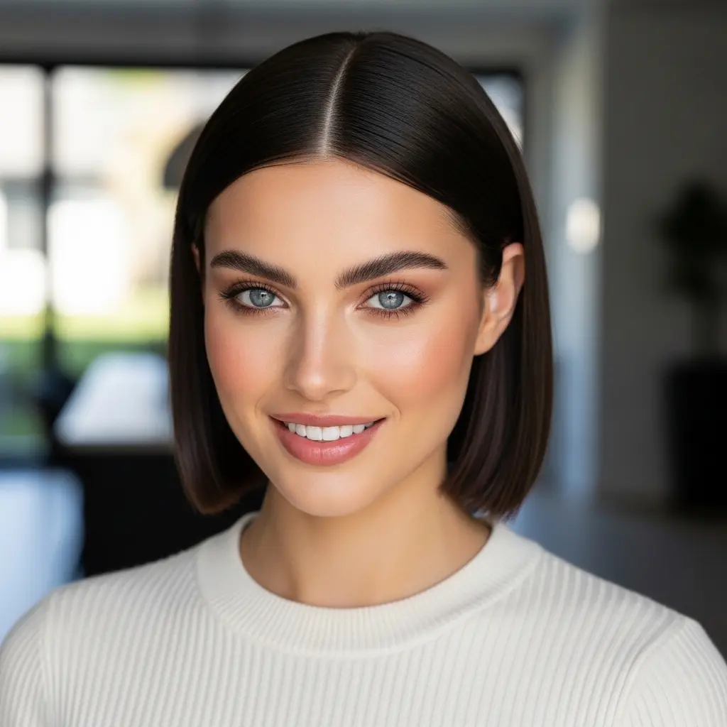 #15 Jaw-Length Blunt Cut for Thick Hair