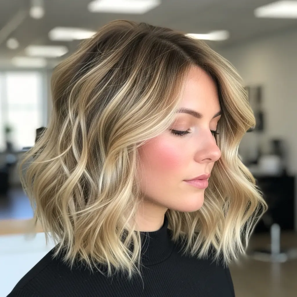 #15 Textured Bob with Short Side Bangs