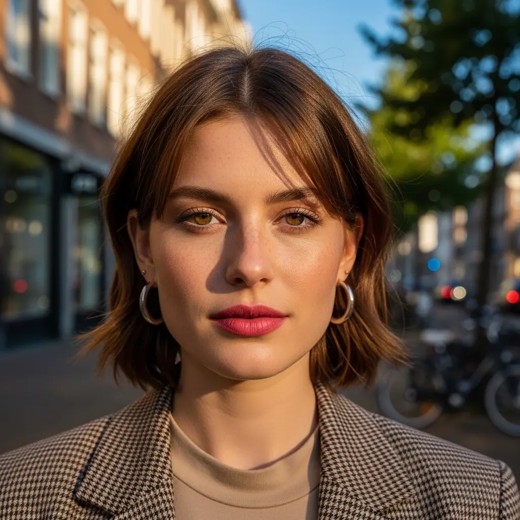 #15 Short French Bob with Curtain Bangs