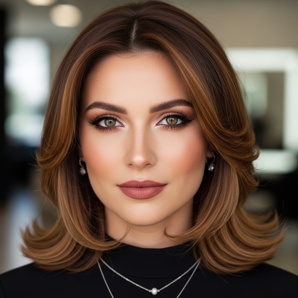 #15 Layered Lob for Thick Hair