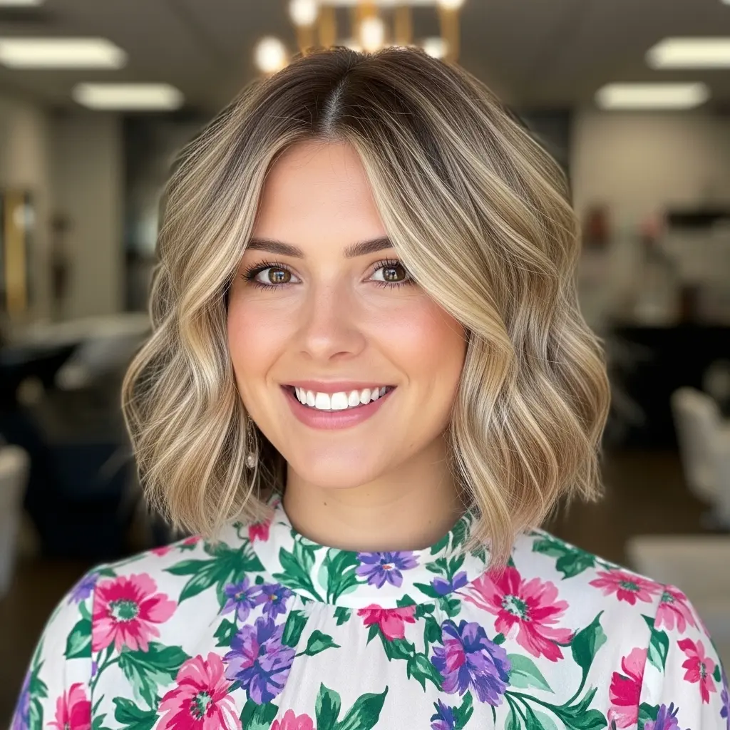 #16 Blonde Bob with Loose Curls