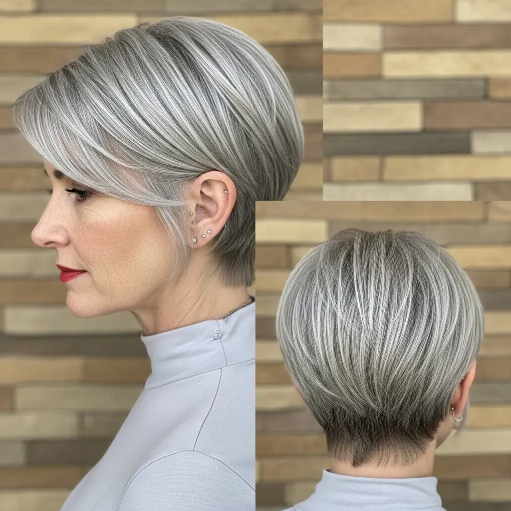 #16 Undercut Stacked Bob for Older Women