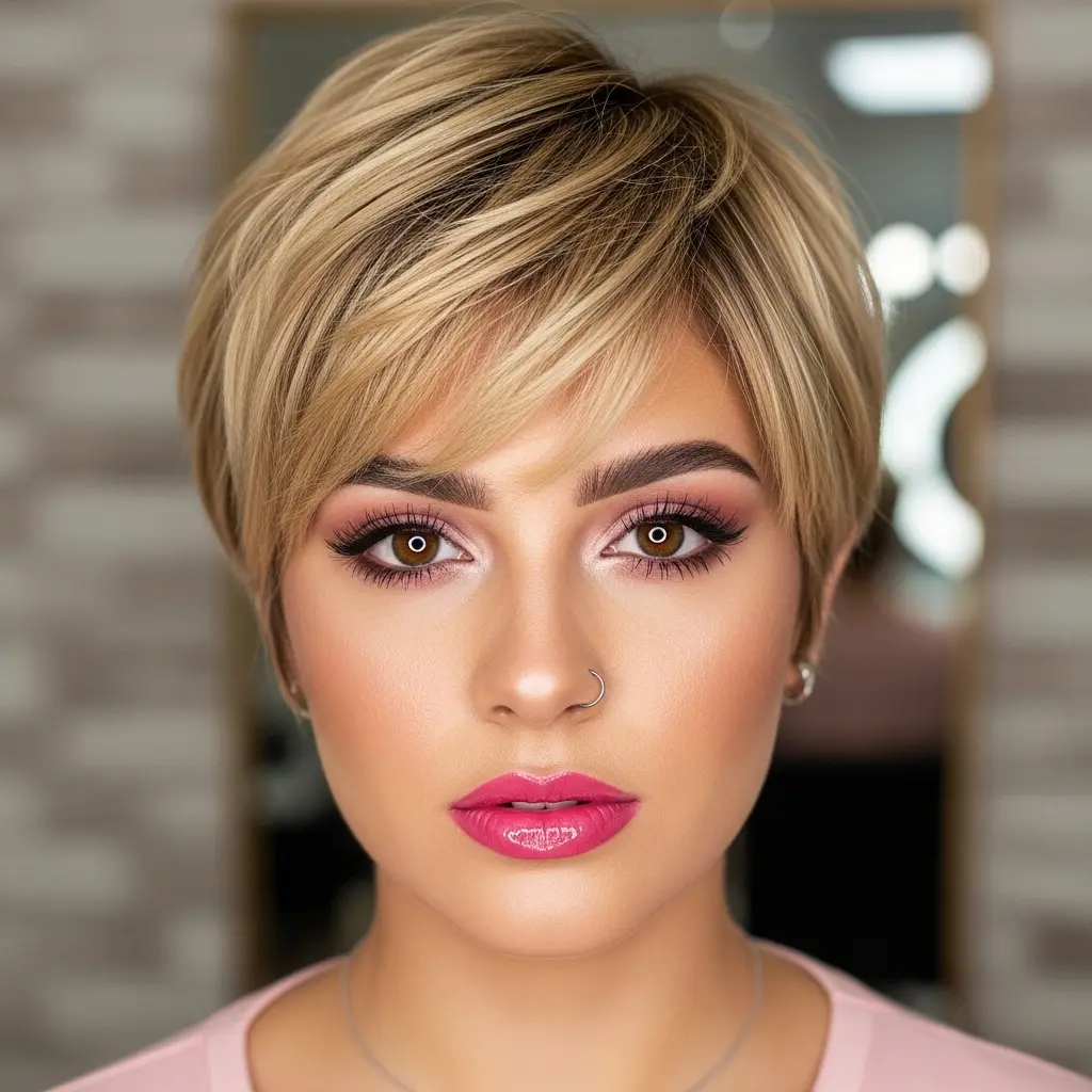 #16 Very Short Pixie with Long Bangs