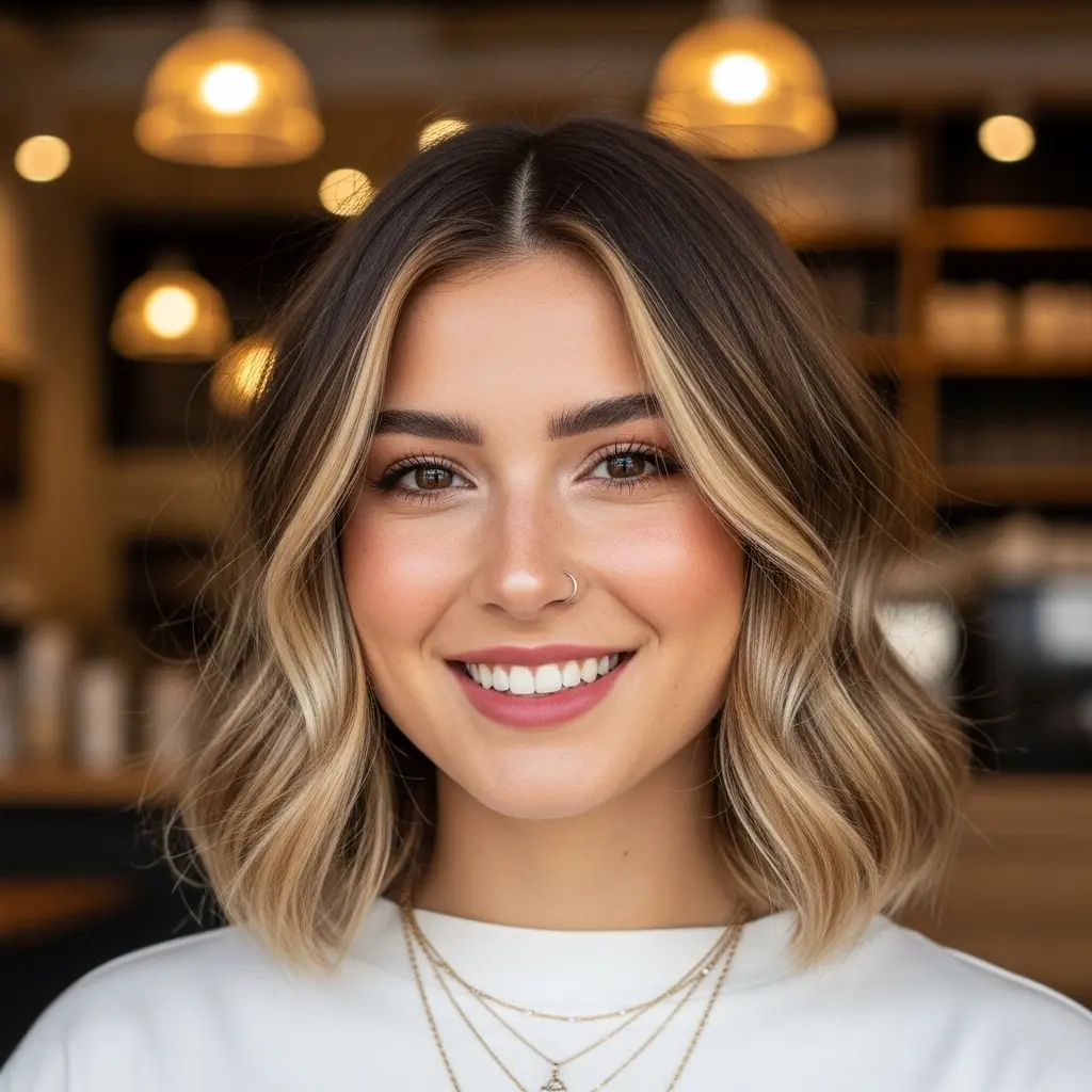 #17 Choppy Shaggy Bob for Round Faces