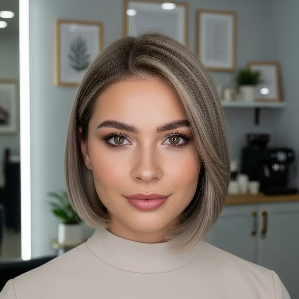#17 Feminine Side-Parted Straight Bob