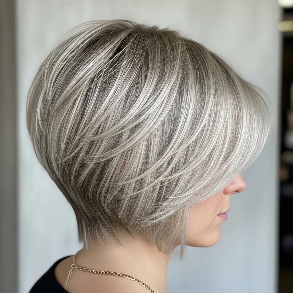 #18 Dimensional Blonde Stacked Bob