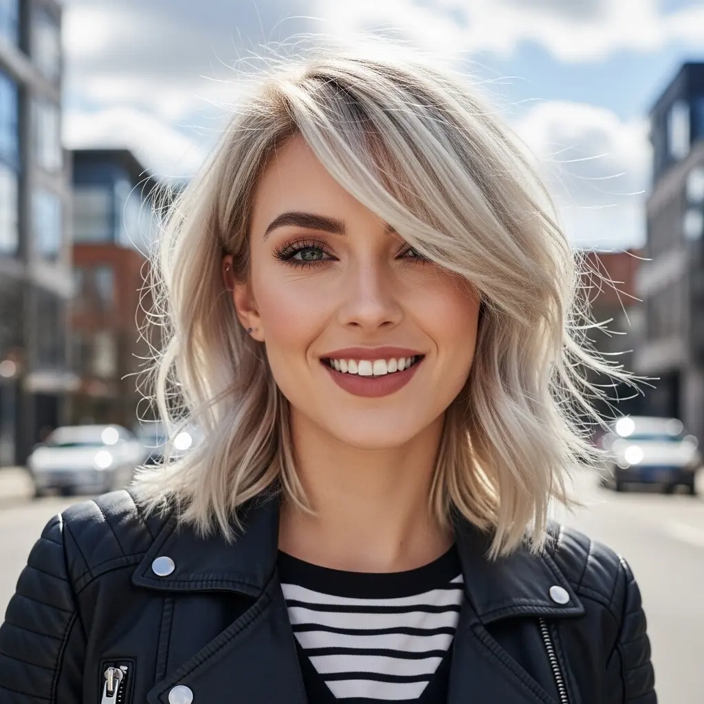 #18 Medium Layered Blonde Bob