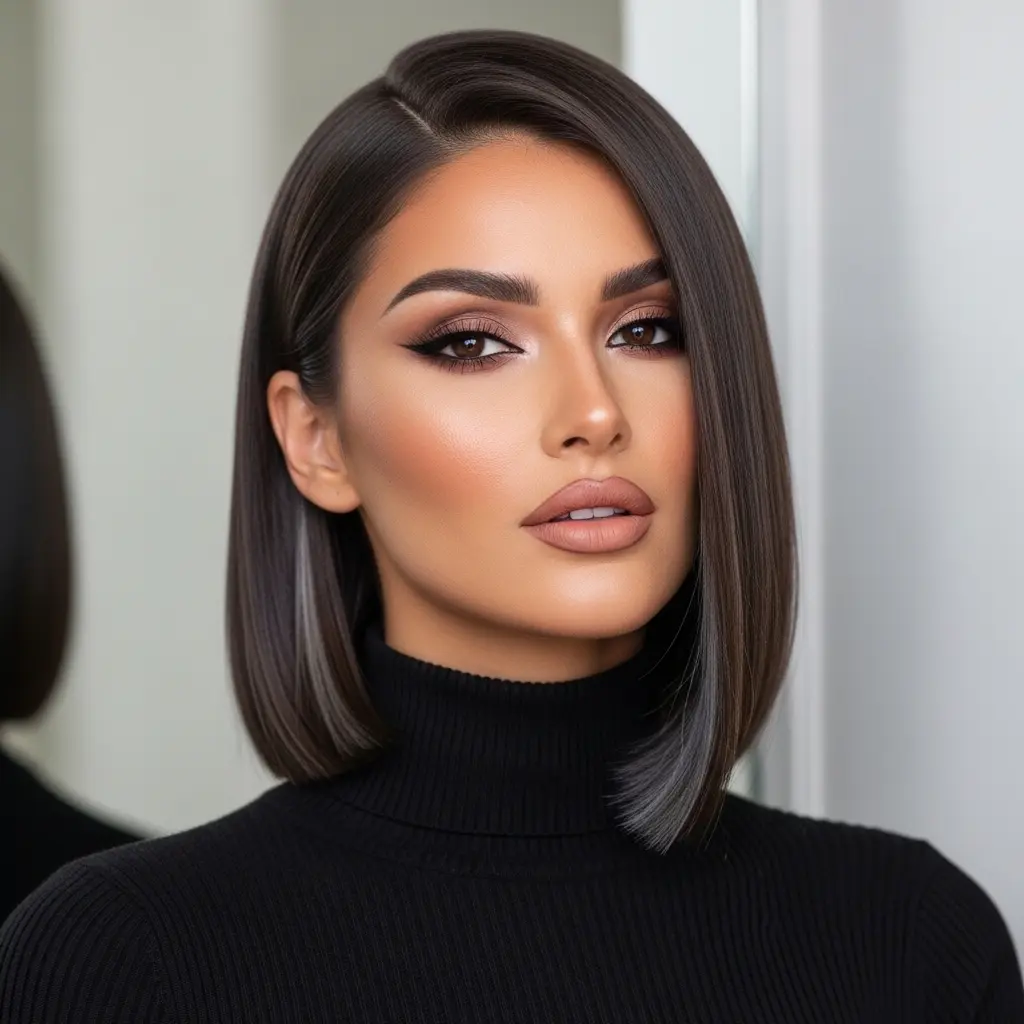 #18 Sleek Shoulder-Grazing Cut for Straight Hair