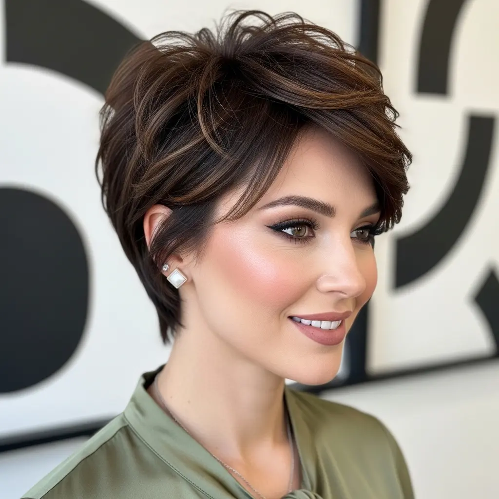 #18 Short Layered Shag with Long Front Layers