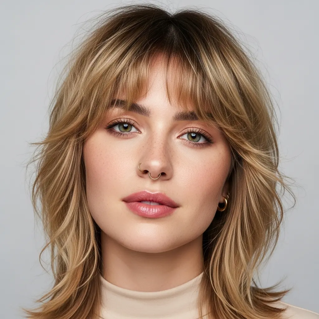 #18 Short Shag with Curtain Bangs