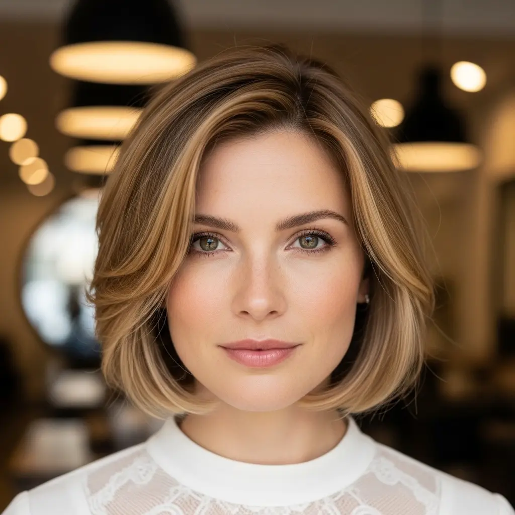 #18 Textured Neck-Length Bob for Oval Faces