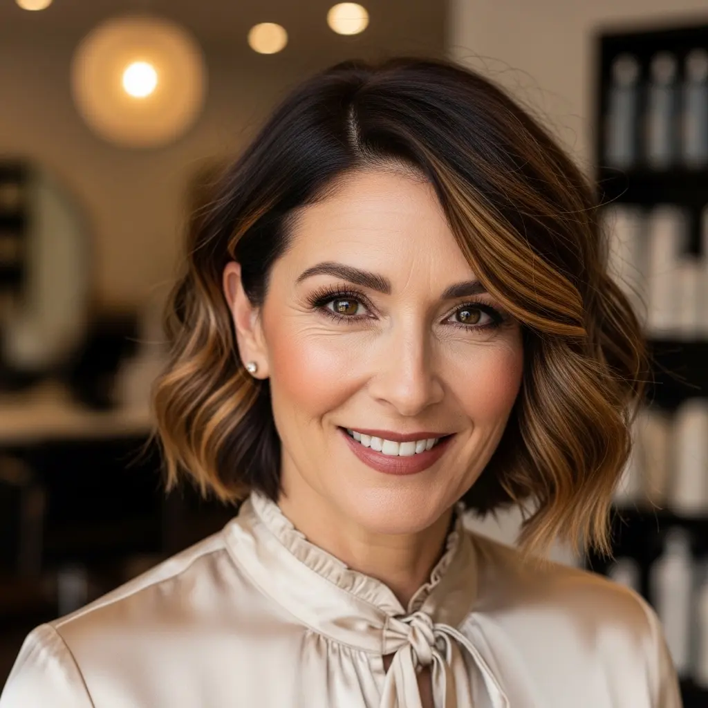 #18 Low-Maintenance Shaggy Bob for Women Over 50