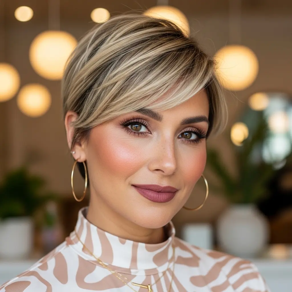 #18 Asymmetrical Pixie for Round Faces