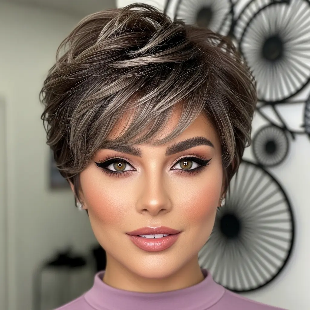 #19 Chin-Length Choppy Shag with Curtain Bangs