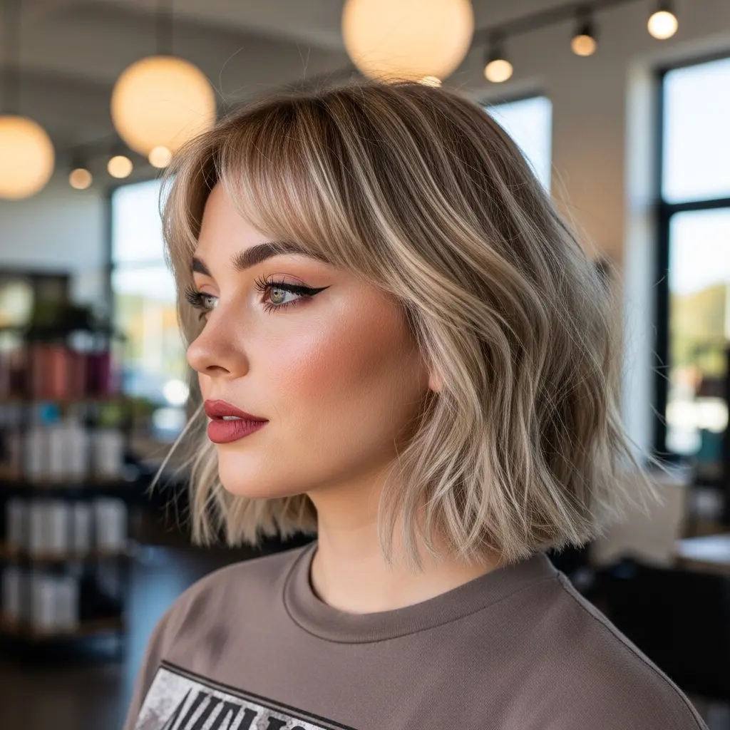 #19 A-Line Shaggy Bob with Bangs