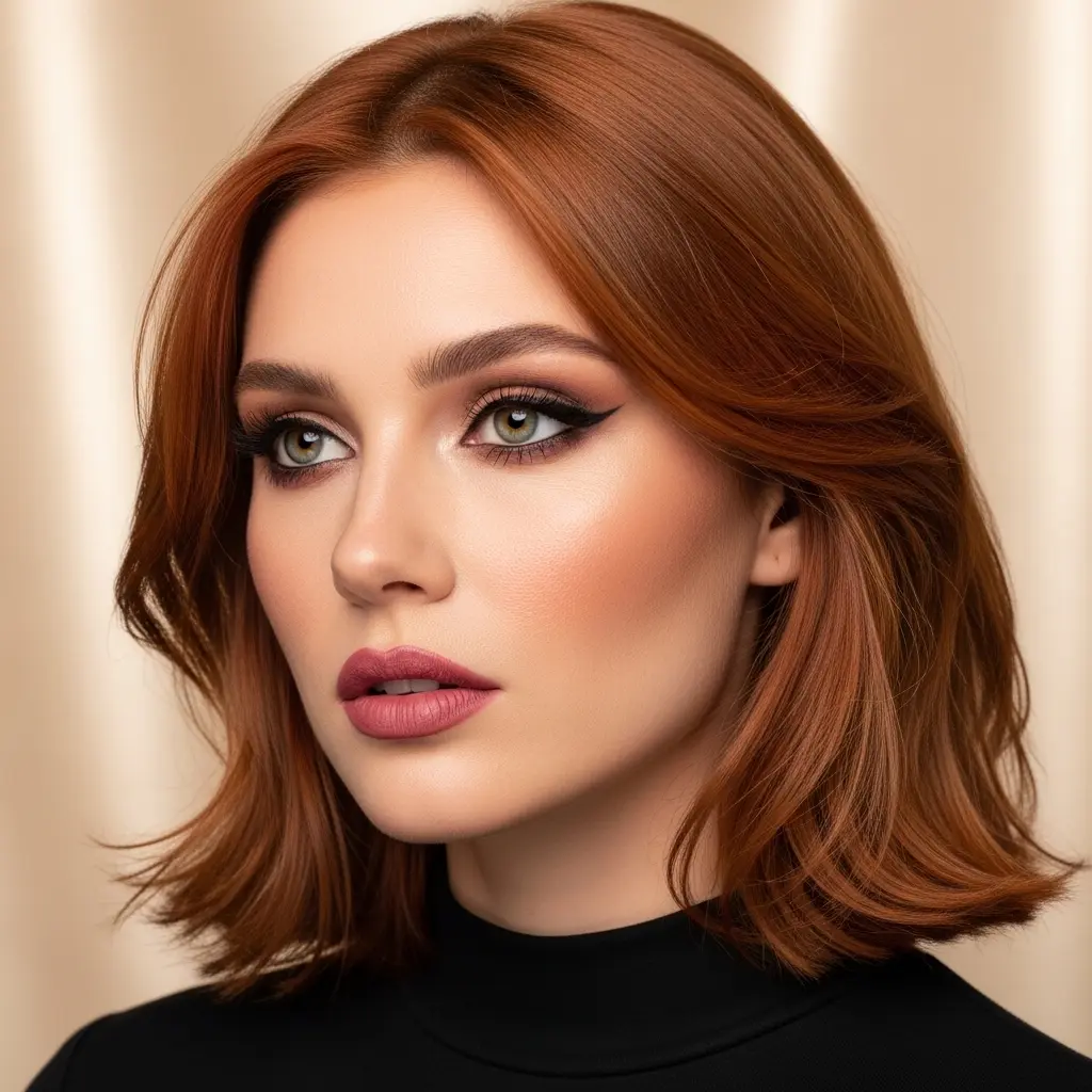 #19 Mid-Length Layered Cut with a Deep Side Part