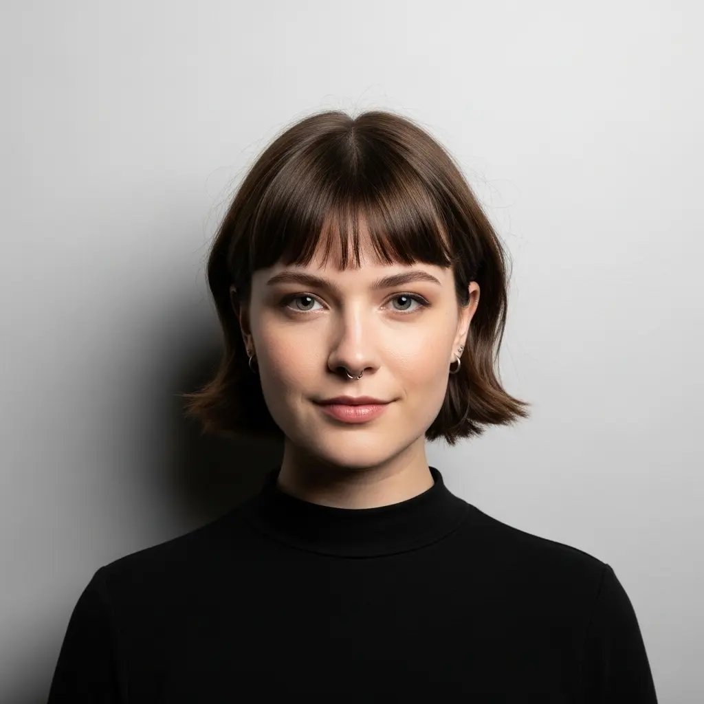 #2 Textured Choppy Bob with See-Through Bangs