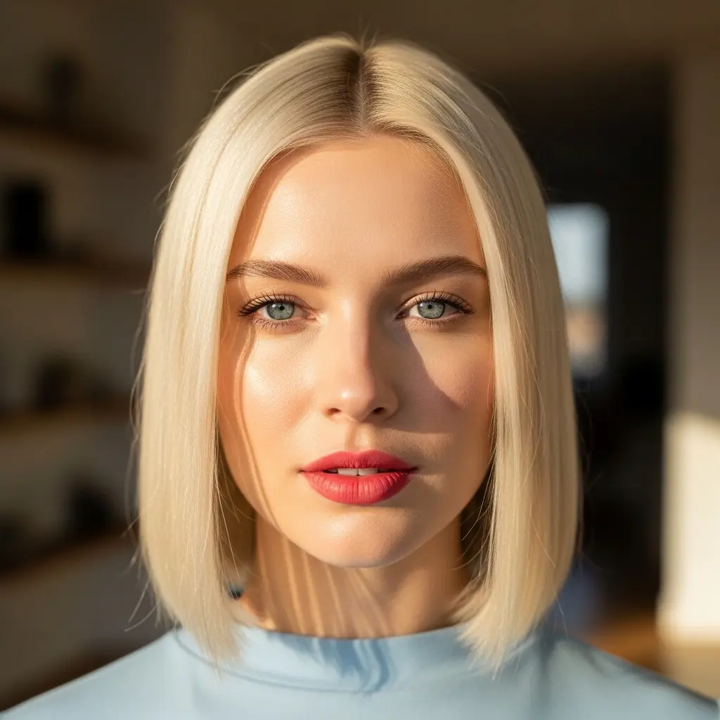 #20 Side Part Shoulder-Length Bob for Square Faces