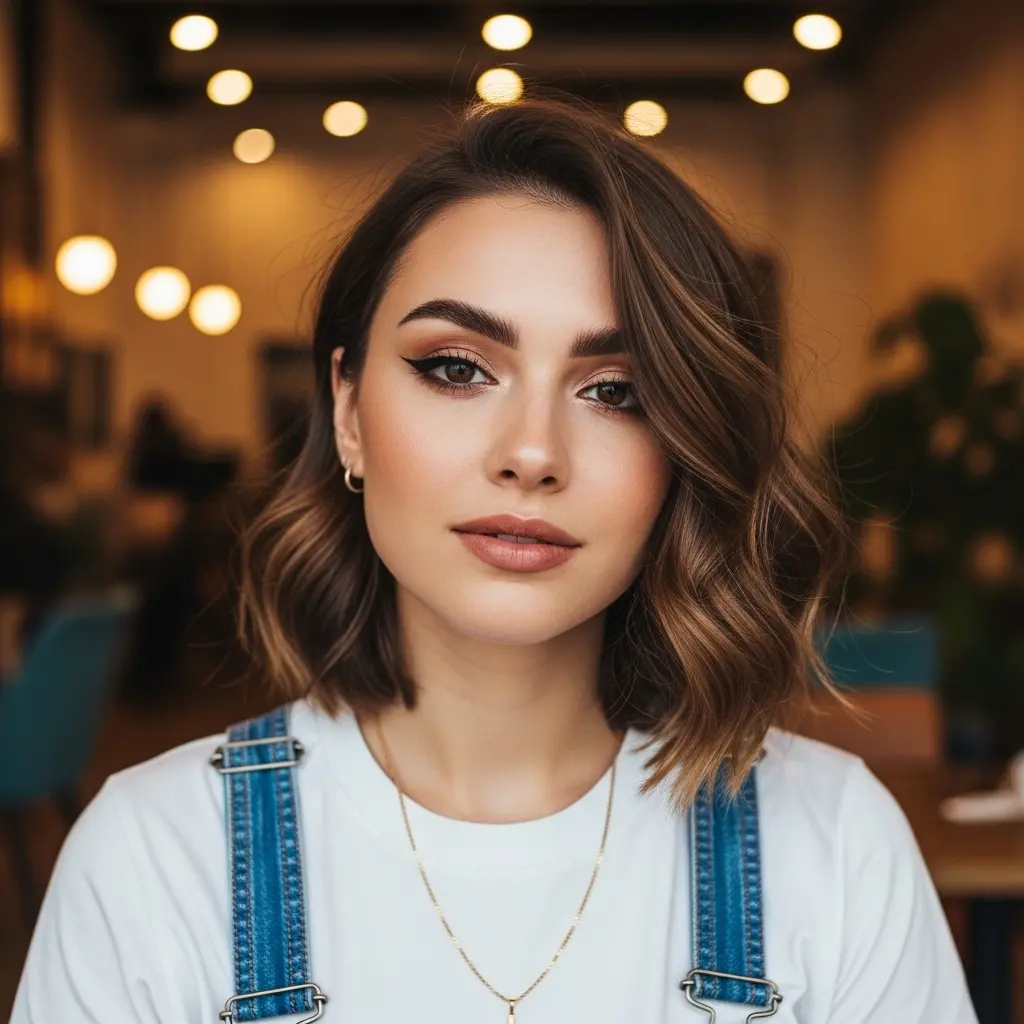 #21 Side-Parted Long Wavy Bob