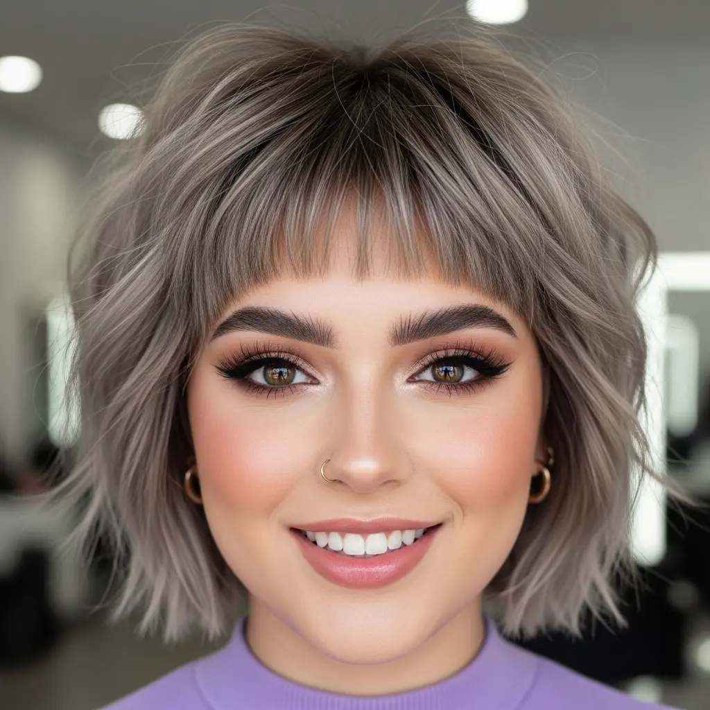 #22 Shag with Blunt Bangs for Thin Hair