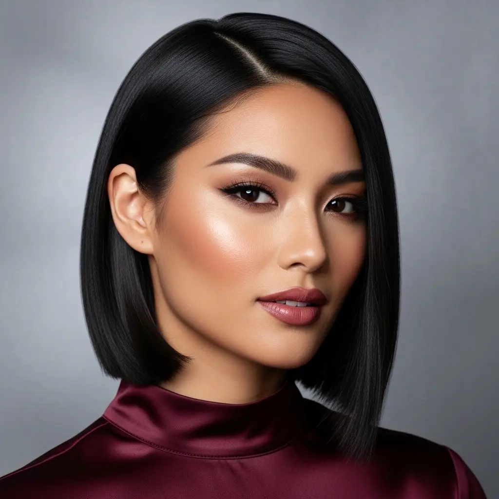 #22 Sleek Blunt Bob for Straight Hair