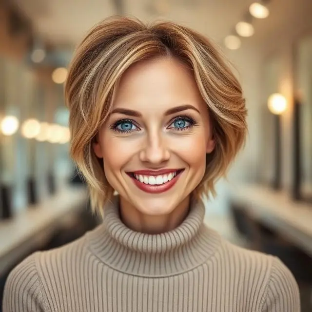 #25 Chic Jaw-Length Bob with Side-Swept Bangs