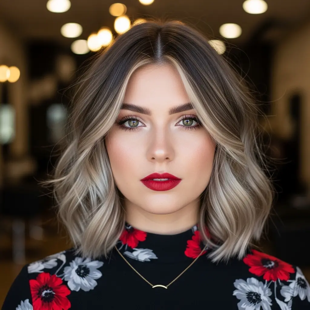 #25 Medium Shaggy Bob with Side Bangs