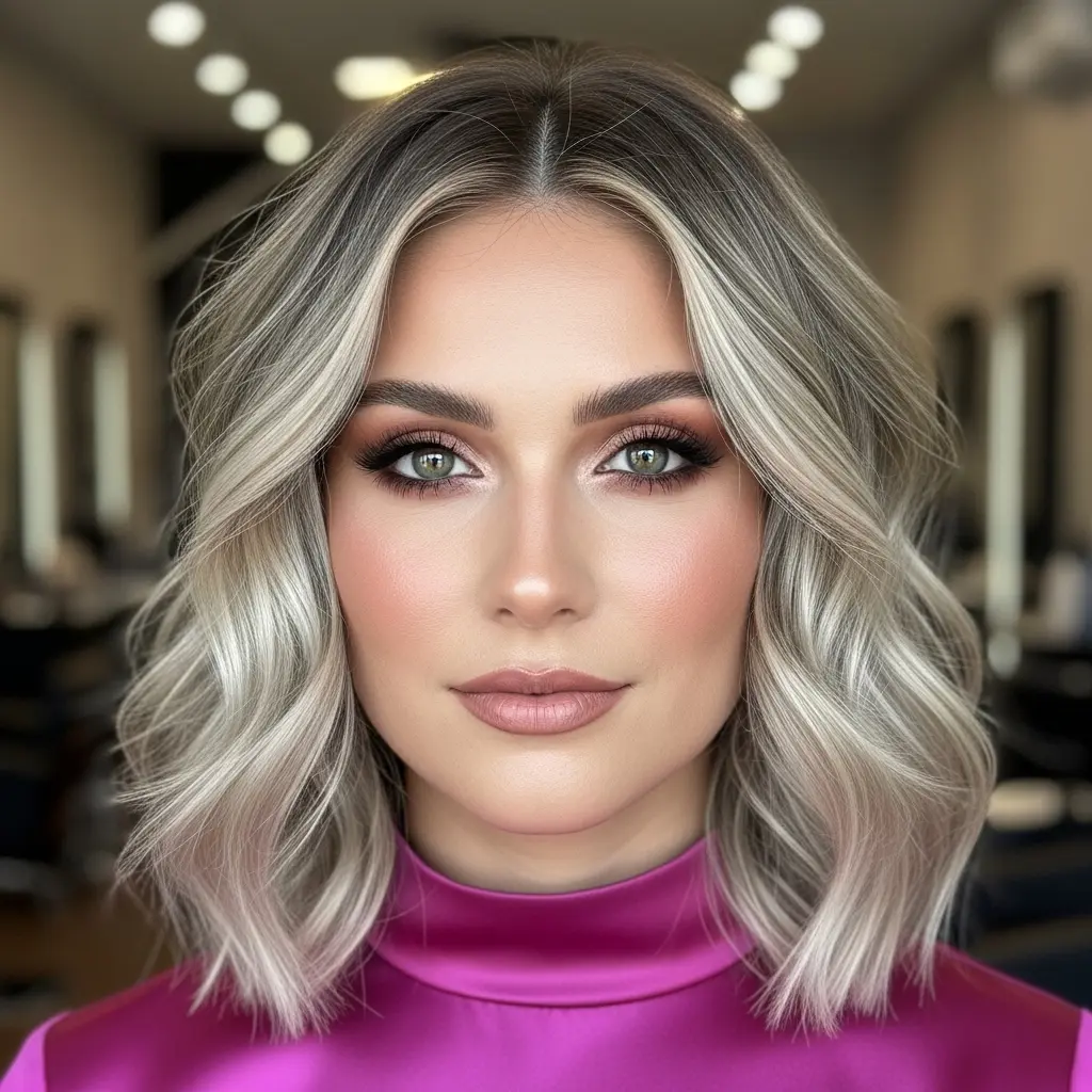 #25 Neck-Length Blunt Bob with a Side Part