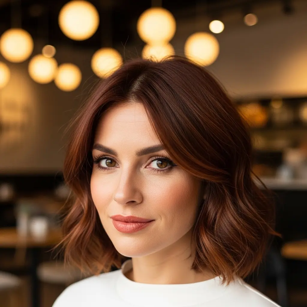 #3 Side Part Brown Bob with Bangs