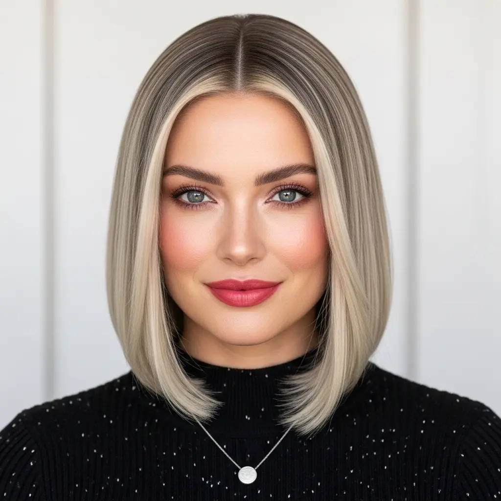 #3 Brown to Blonde Lob with Money Pieces