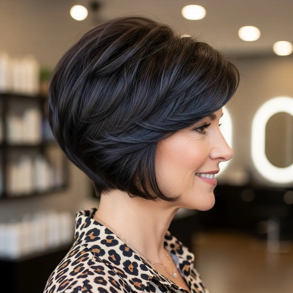 #3 Short Undercut and Stacked Bob with Bangs