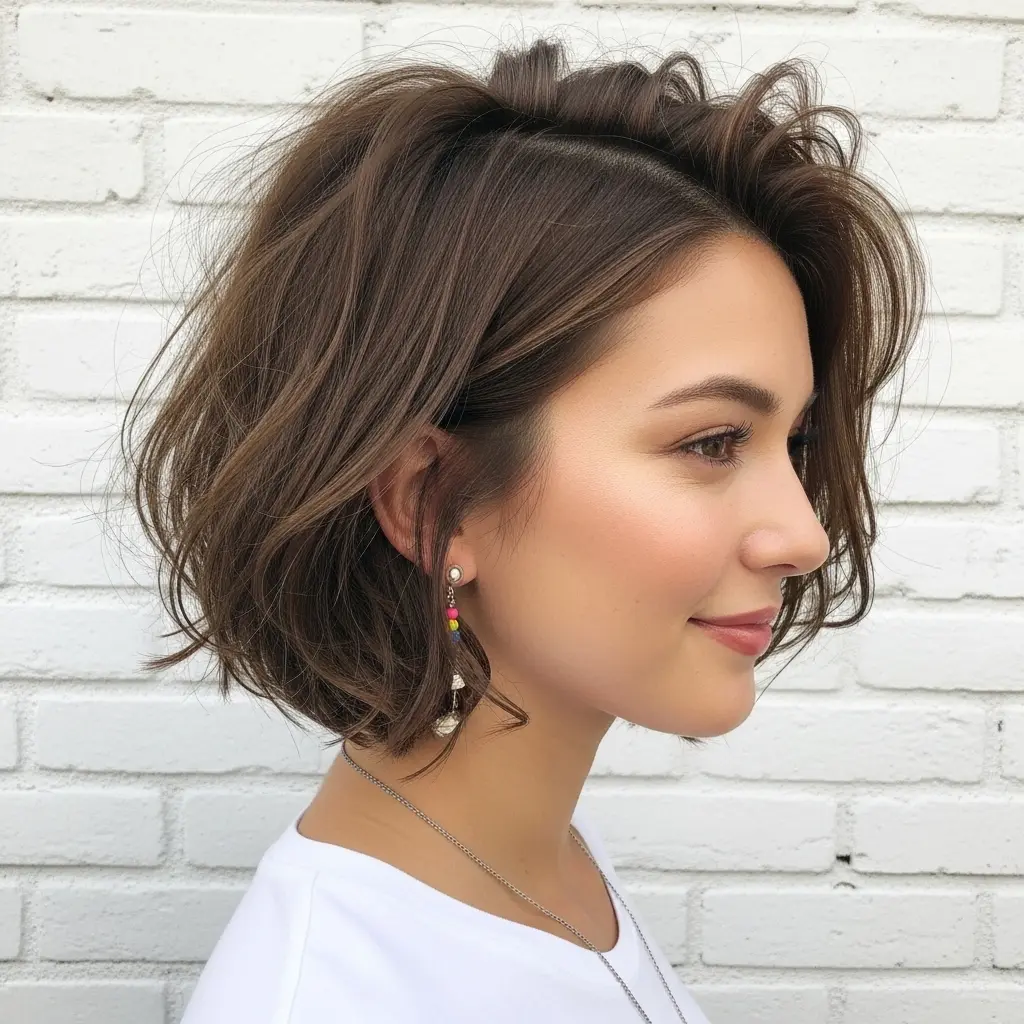 #3 Textured Jaw-Length Bob with Soft Bangs