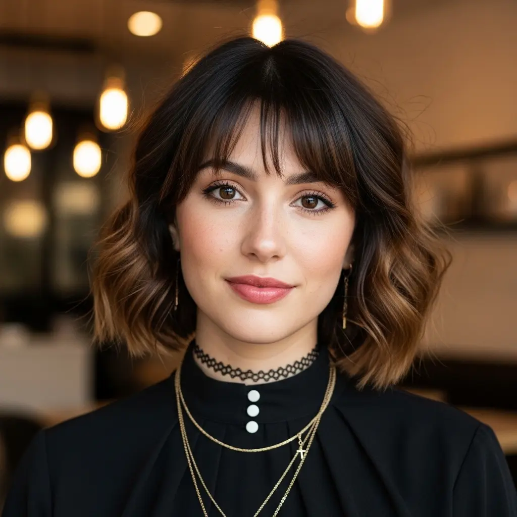 #4 Shaggy Fine Bob with Textured Fringe