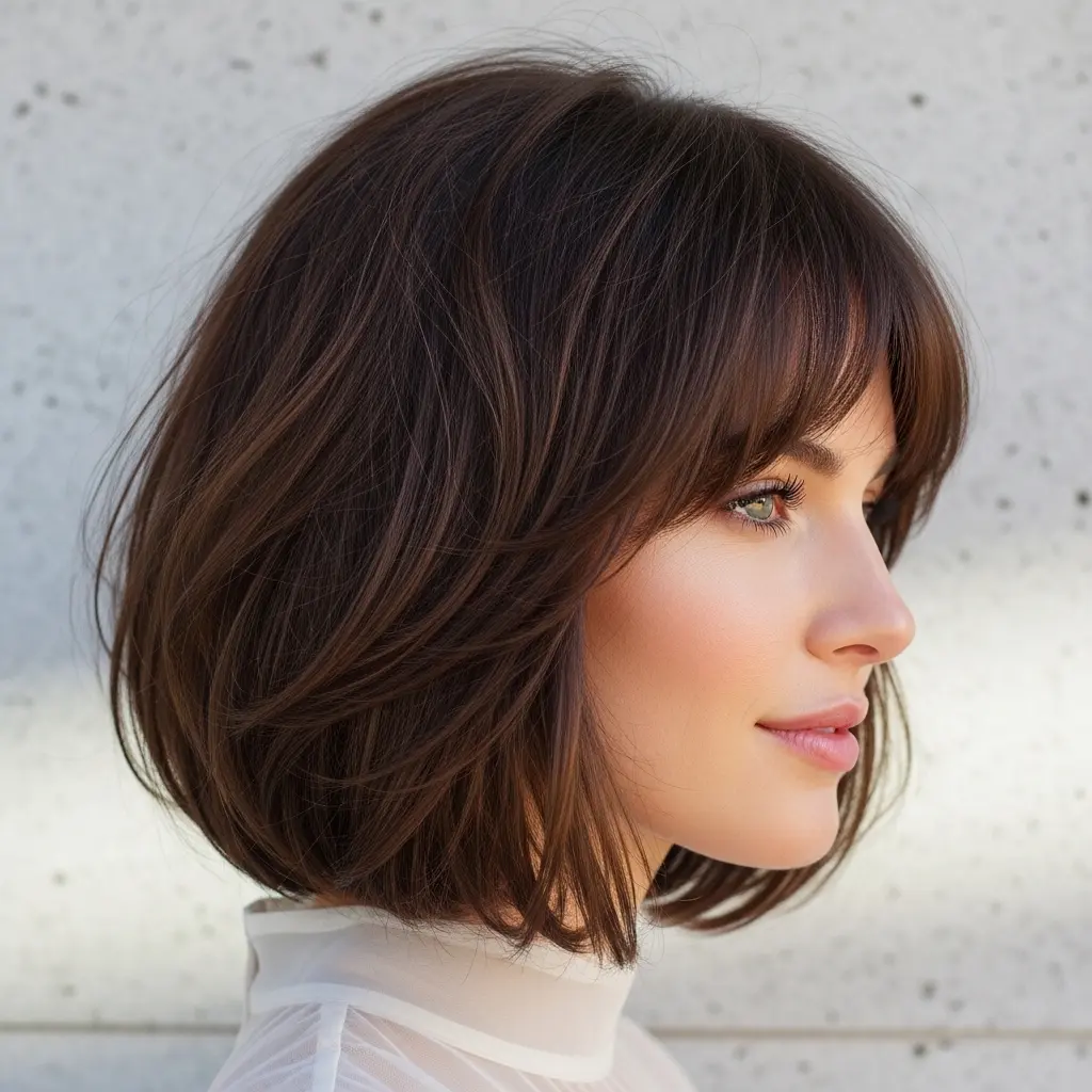 #4 Wispy Brunette Bob with Short Layers