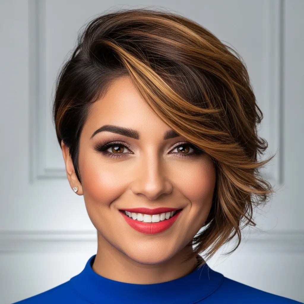 #4 Short Haircut with Very Long Bangs