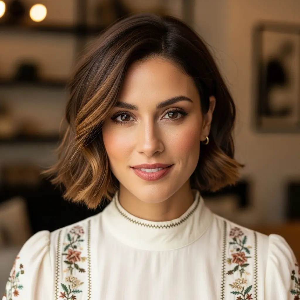 #5 Straight Bob with Layers and Side Part