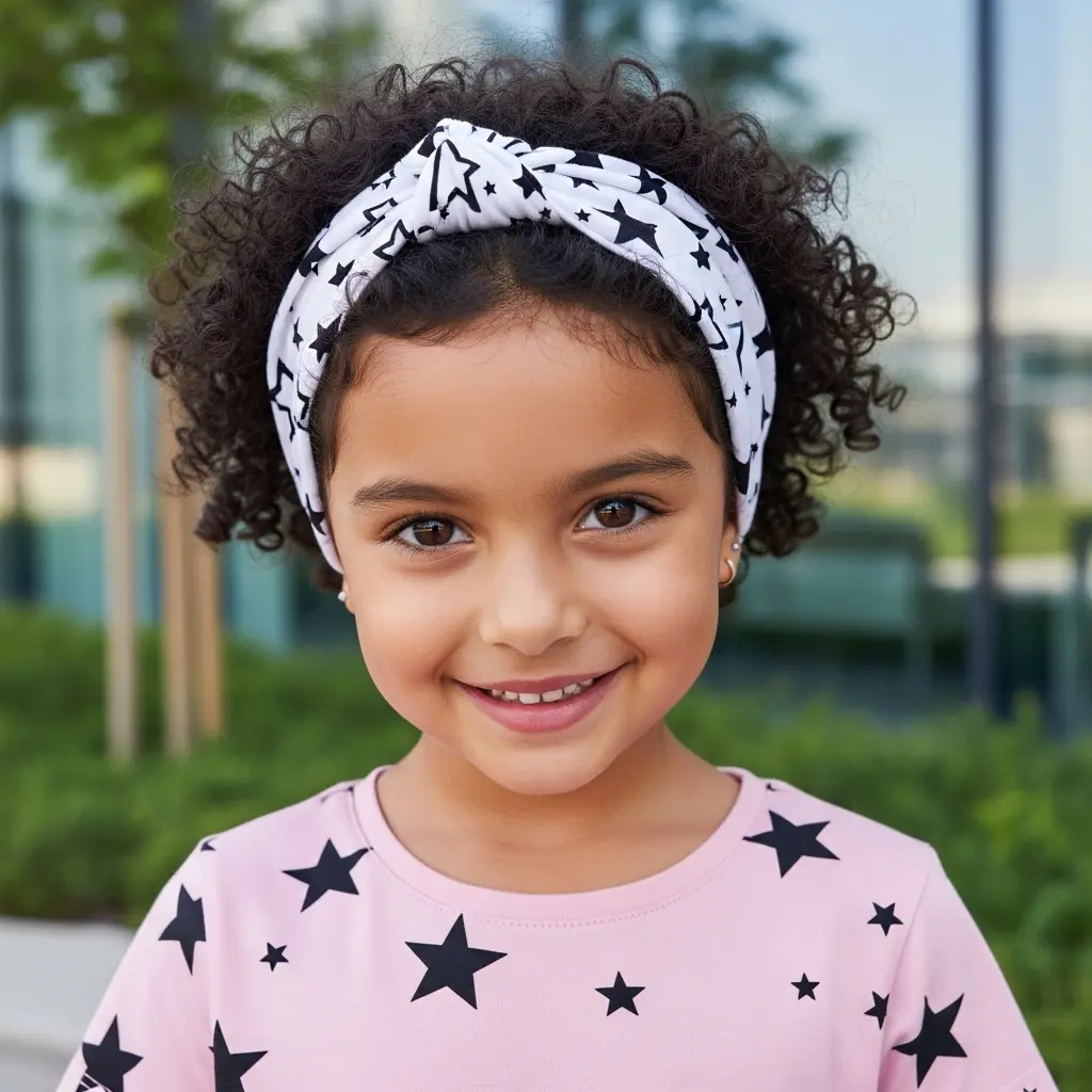 #5 Chic Tousled Curly Bob with Patterned Headband