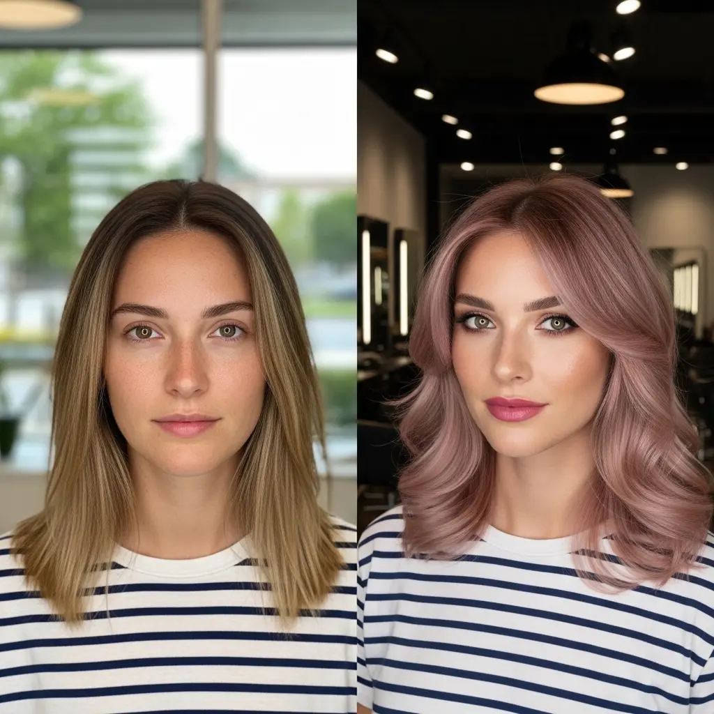 #5 Brownish-Rose Long Bob