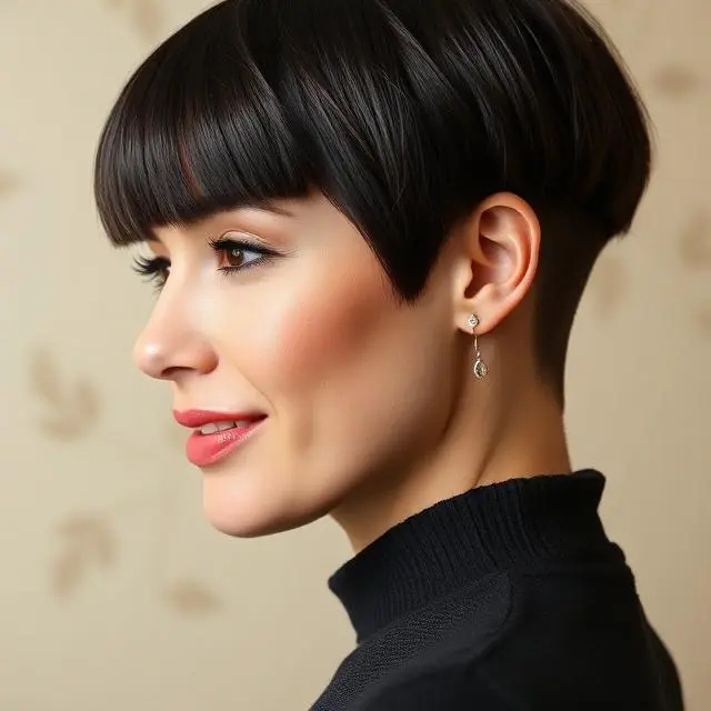 #5 Edgy Stacked Bob with Rounded Fringe