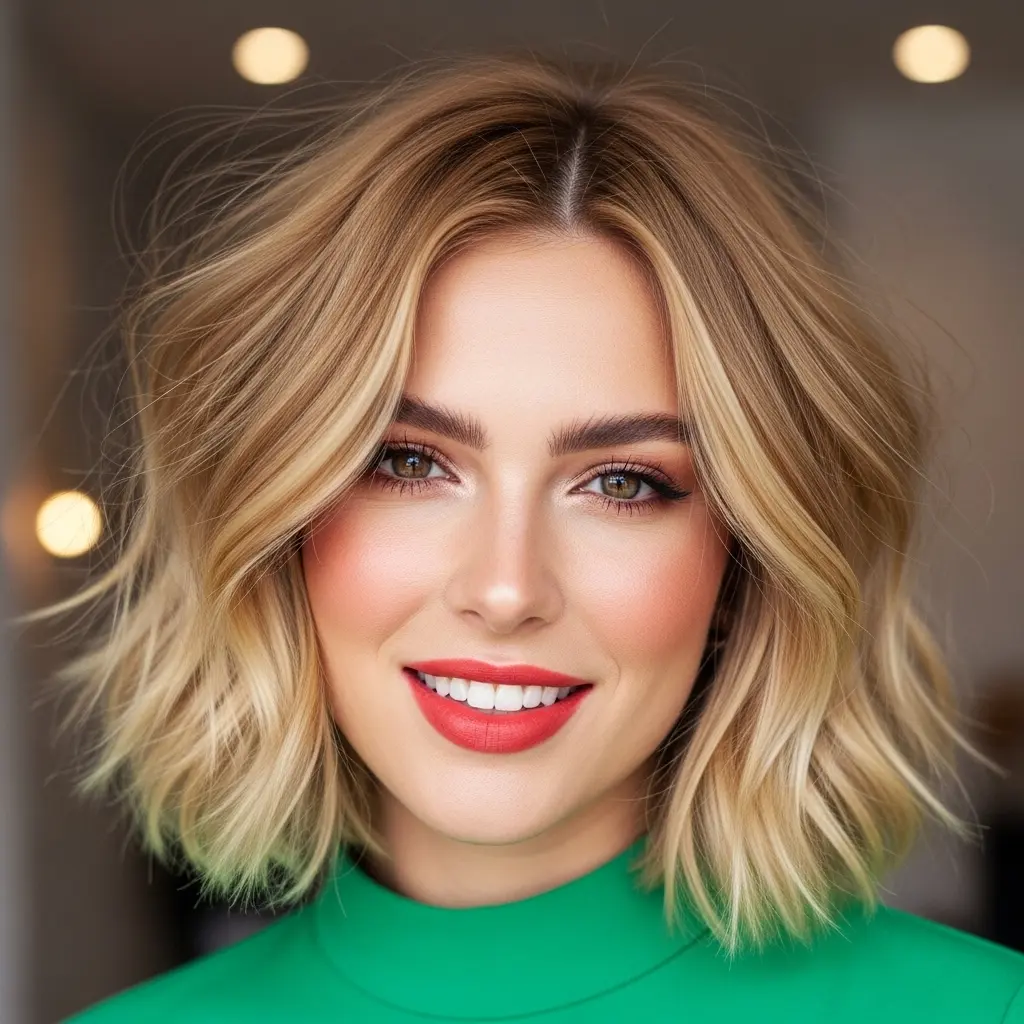 #5 Tousled Jaw-Length Bob with Face-Framing Layers