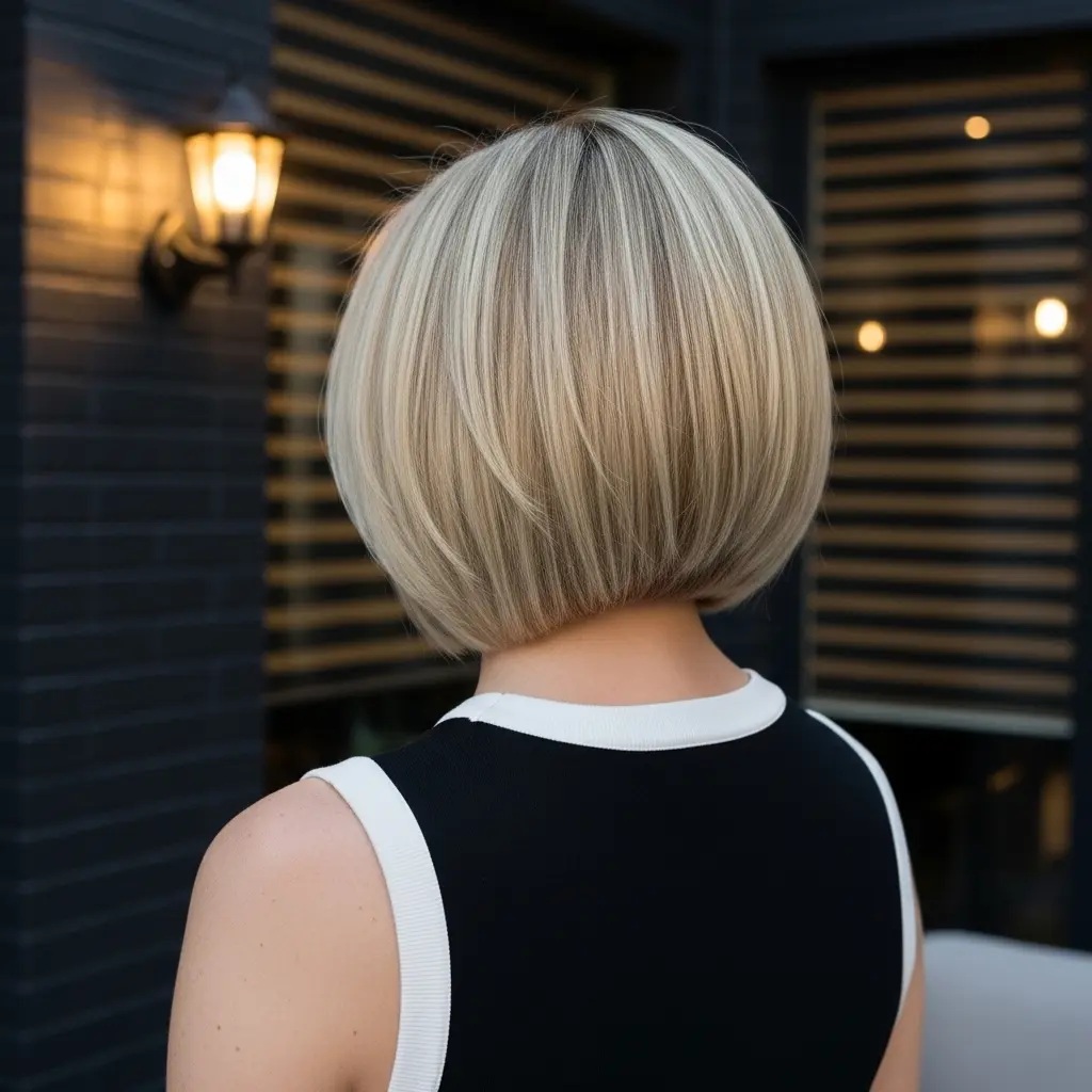 #5 Modern Blonde Straight Layered Bob